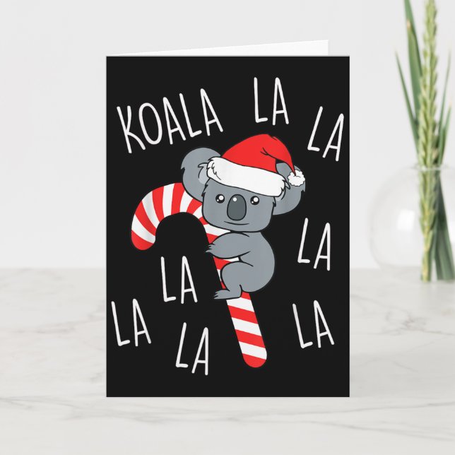 Tarjeta Koala La La La - Aussie Xmas Pun Funny Australian  (Anverso)
