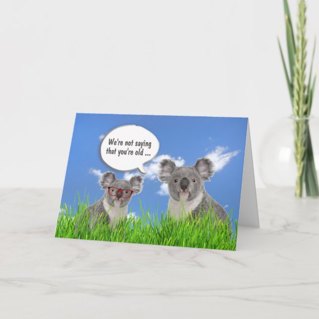 Tarjeta Koala lleva en el cumpleaños humorístico de la hie (Anverso)