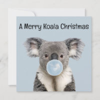 Koala saludando a Navidades de chicle azules