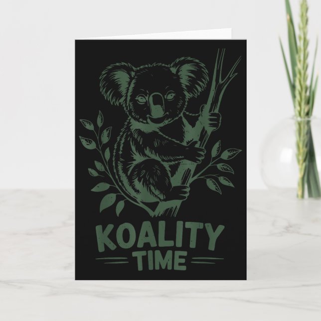 Tarjeta Koality Time Funny Koala Bear Sleep Men Women Girl (Anverso)