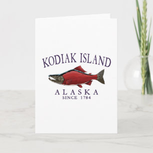 Tarjeta Kodiak Island Alaska Salmón Desde 1784 Ciruela Arq
