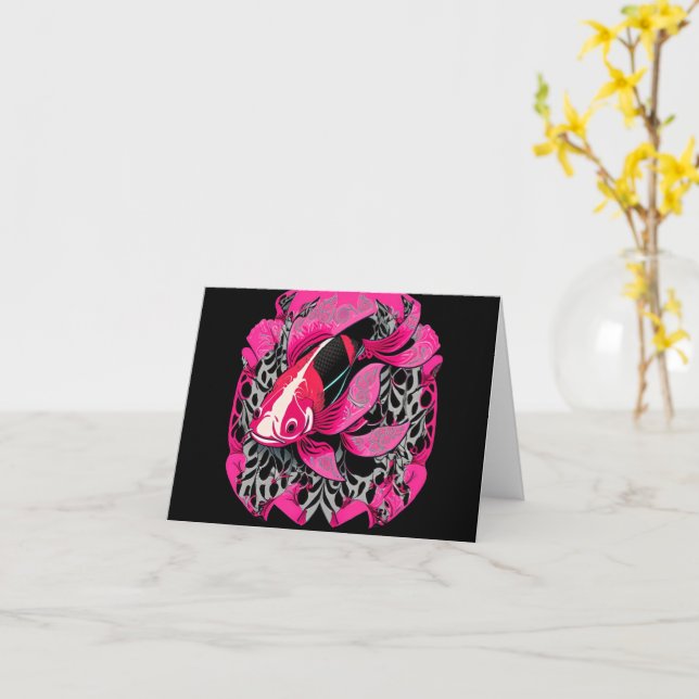 Tarjeta Koi (flor amarilla)