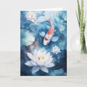 Tarjeta Koi Elegantes con Aguas Tranquilas