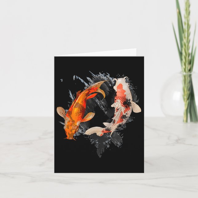 Tarjeta Koi Fish I Koi Carp Pond Japan Tattoo (Anverso)