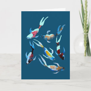 Tarjeta Koi Fish watercolor