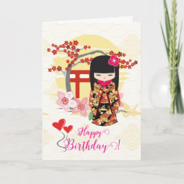 Tarjeta Kokeshi Doll Happy Birday Card