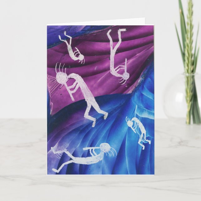 Tarjeta Kokopelli - Jugador nativo americano de flauta (Anverso)