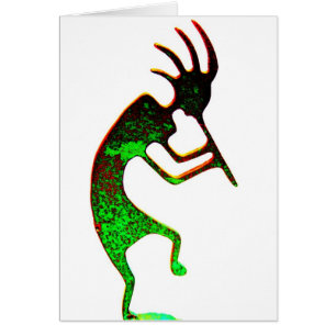 Tarjeta kokopelli verde