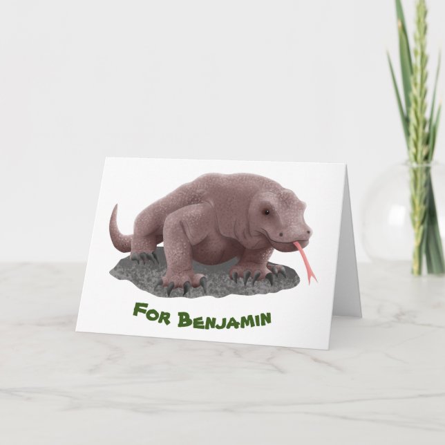 Tarjeta Komodo dragon illustration (Anverso)
