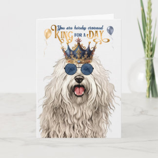 Tarjeta Komondor Dog King por un día divertido cumpleaños