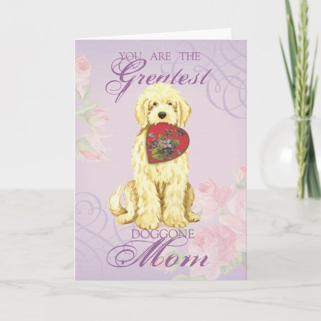 Tarjeta Komondor Heart Mom (Anverso)