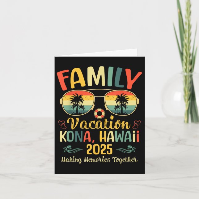 Tarjeta Kona Hawaii Beach Family Summer Vacation 2025 (Anverso)