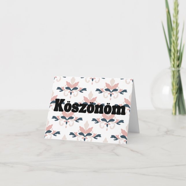 Tarjeta Köszönöm, húngaro gracias, húngaro (Anverso)