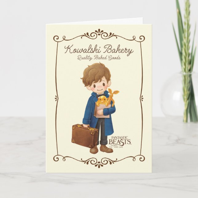 Tarjeta Kowalski Bakery - Newt Scamander (Anverso)