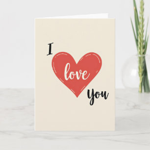 Tarjeta Kraft Corazón Rojo Te Amo