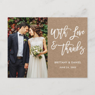 Tarjeta Kraft de Boda con Letra de Pincel Moderna 