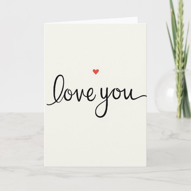 Tarjeta Kraft de Corazón Simple Amor (Anverso)