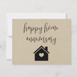 Tarjeta Kraft Paper Happy Home Aniversario Realidad
