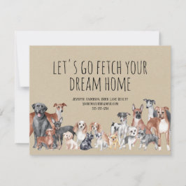Tarjeta Kraft Paper Real Estate Dogs Marketing