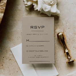 Tarjeta Kraft RSVP formal simple