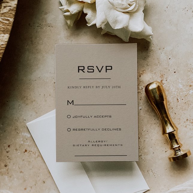 Tarjeta Kraft RSVP formal simple (Subido por el creador)