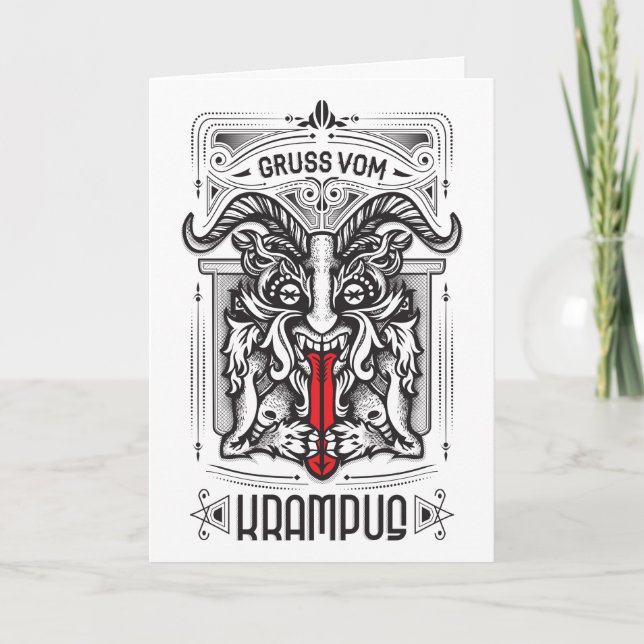 Tarjeta Krampus con poema gracioso (Anverso)