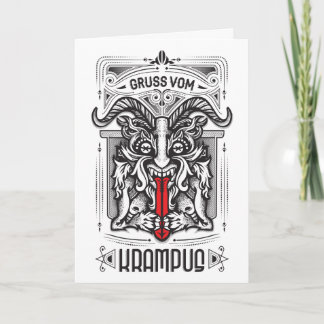 Tarjeta Krampus con poema gracioso