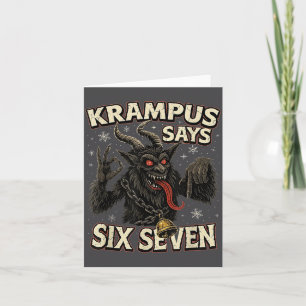 Tarjeta Krampus Divertido Dice Seis Siete 6 7 Meme Navidad