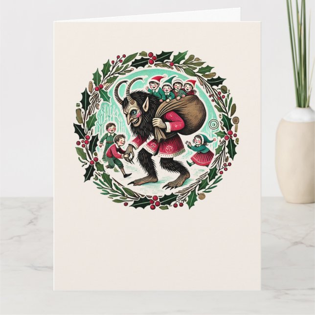 Tarjeta Krampus Navidad (Anverso)