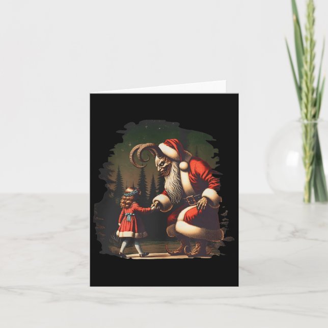 Tarjeta Krampus Navidades oscuros Merry Krampus Holiday Ho (Anverso)