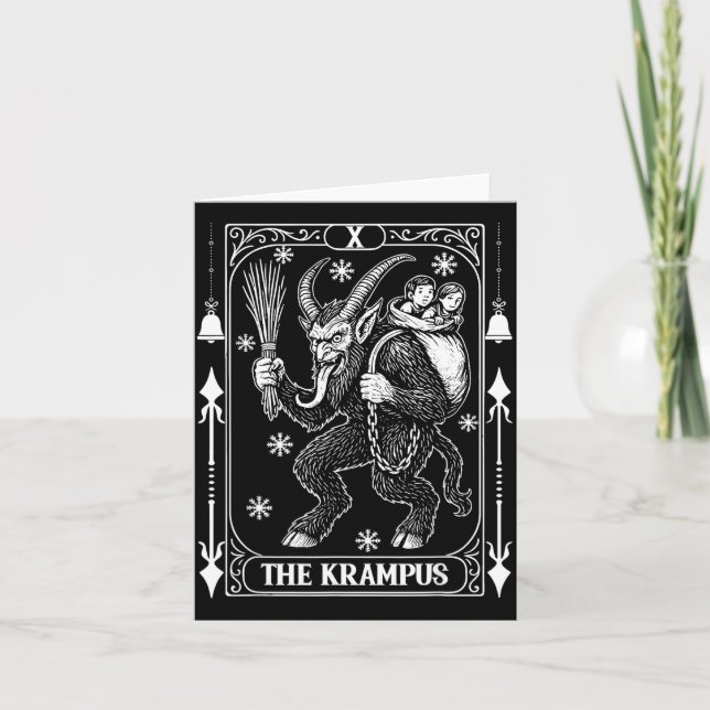 Tarjeta Krampus Tarot Card Design Christmas Season Evil Pa (Anverso)