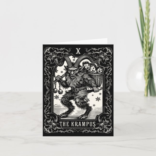 Tarjeta Krampus Tarot Card Design Christmas Season Evil Pa (Anverso)