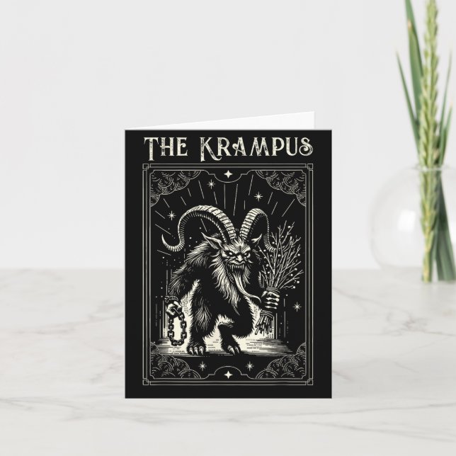 Tarjeta Krampus Tarot Card Design Christmas Season Evil Pa (Anverso)