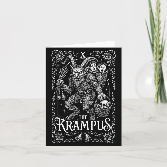 Tarjeta Krampus Tarot Card Design Christmas Season Evil Pa (Anverso)