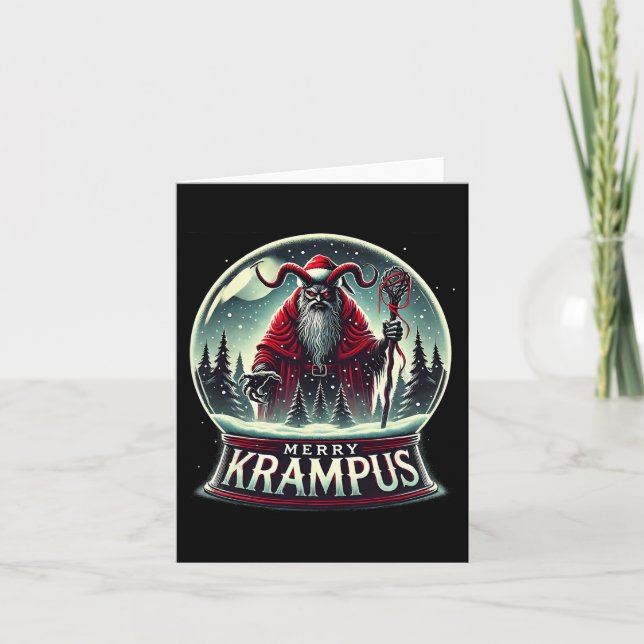 Tarjeta Krampus viene a la ciudad Horror Merry Krampus Chr (Anverso)