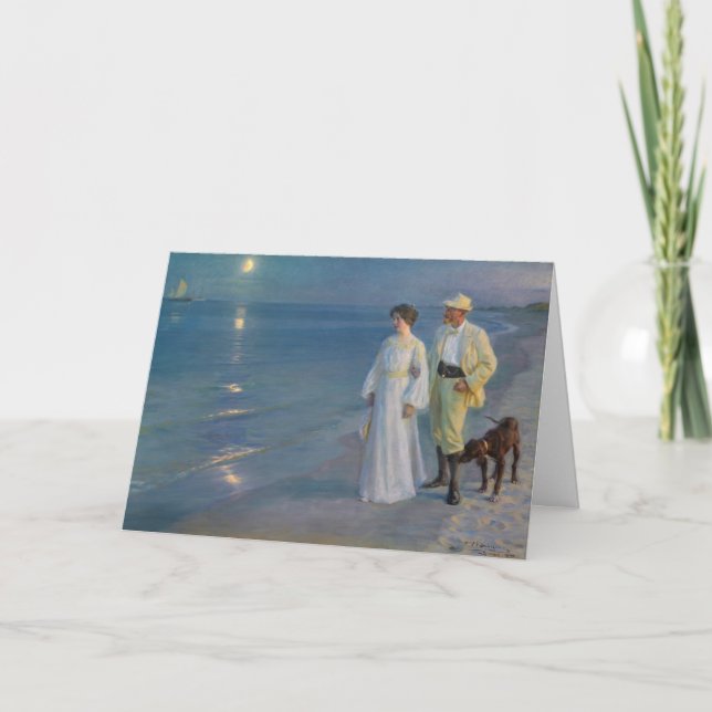 Tarjeta Kroyer - El artista y su esposa en la playa (Anverso)