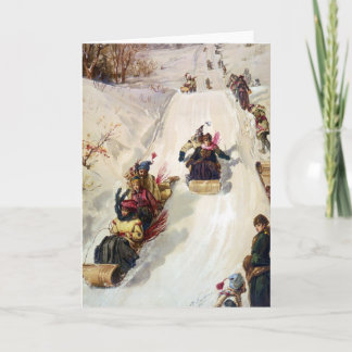 Tarjeta KRW Vintage Tabogganing 1886