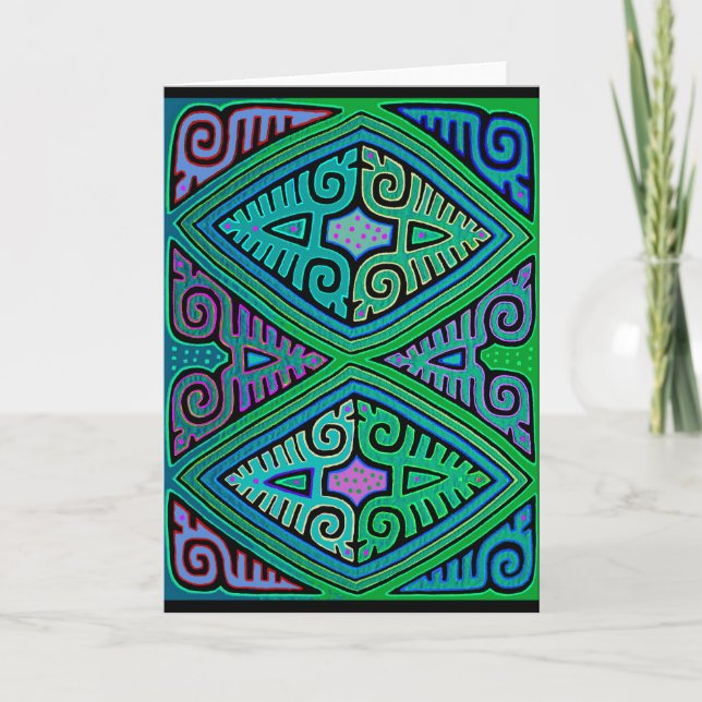 Tarjeta Kuna Indian Diamond Mola (Anverso)