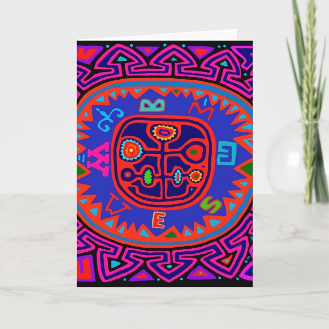Tarjeta Kuna Indian Mola (Anverso)