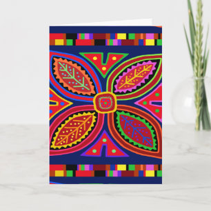 Tarjeta Kuna Indian Mola Flora