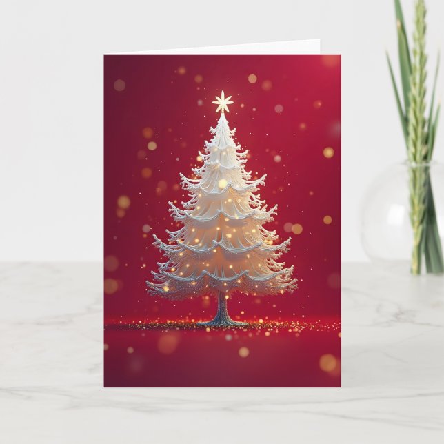 Tarjeta Kunstvoller weißer Weihnachtsbaum (Anverso)