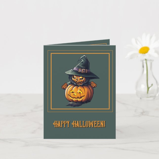 Tarjeta Kürbishexe im Katzenkostüm -  (Planta pequeña)