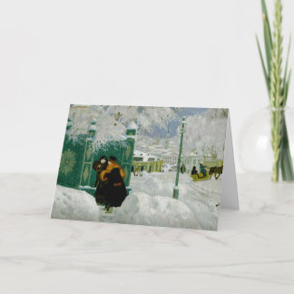 Tarjeta Kustodiev - Winter Scene, fine art painting