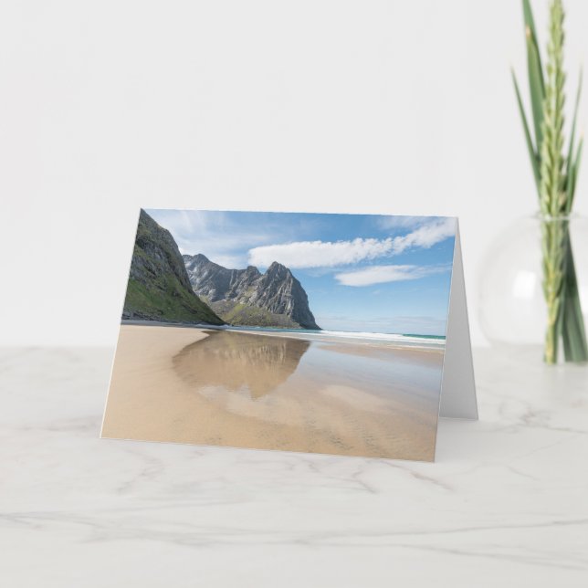 Tarjeta Kvalvika Lofoten Noruega (Anverso)