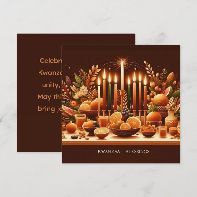 Tarjeta Kwanzaa (Anverso / Reverso)