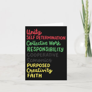 Tarjeta Kwanzaa 7 Principios Orgullo negro afroamericano