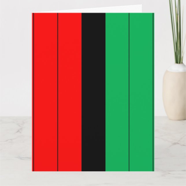 Tarjeta Kwanzaa Colores Rojo Black Stripes Patrón (Anverso)