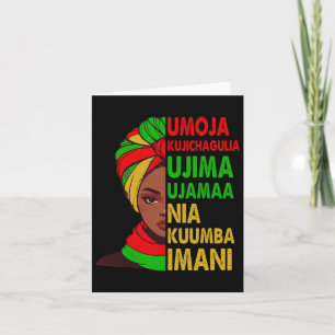 Tarjeta Kwanzaa Mes de historia negra Umoja Kujichagulia U