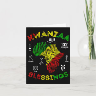 Tarjeta Kwanzaa Orgullo afroamericano 7 principios hombres