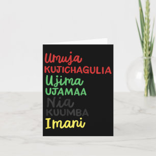 Tarjeta Kwanzaa Siete principios cristiana afroamericana
